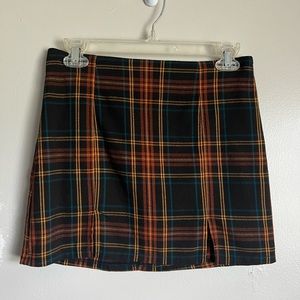 plaid mini skirt